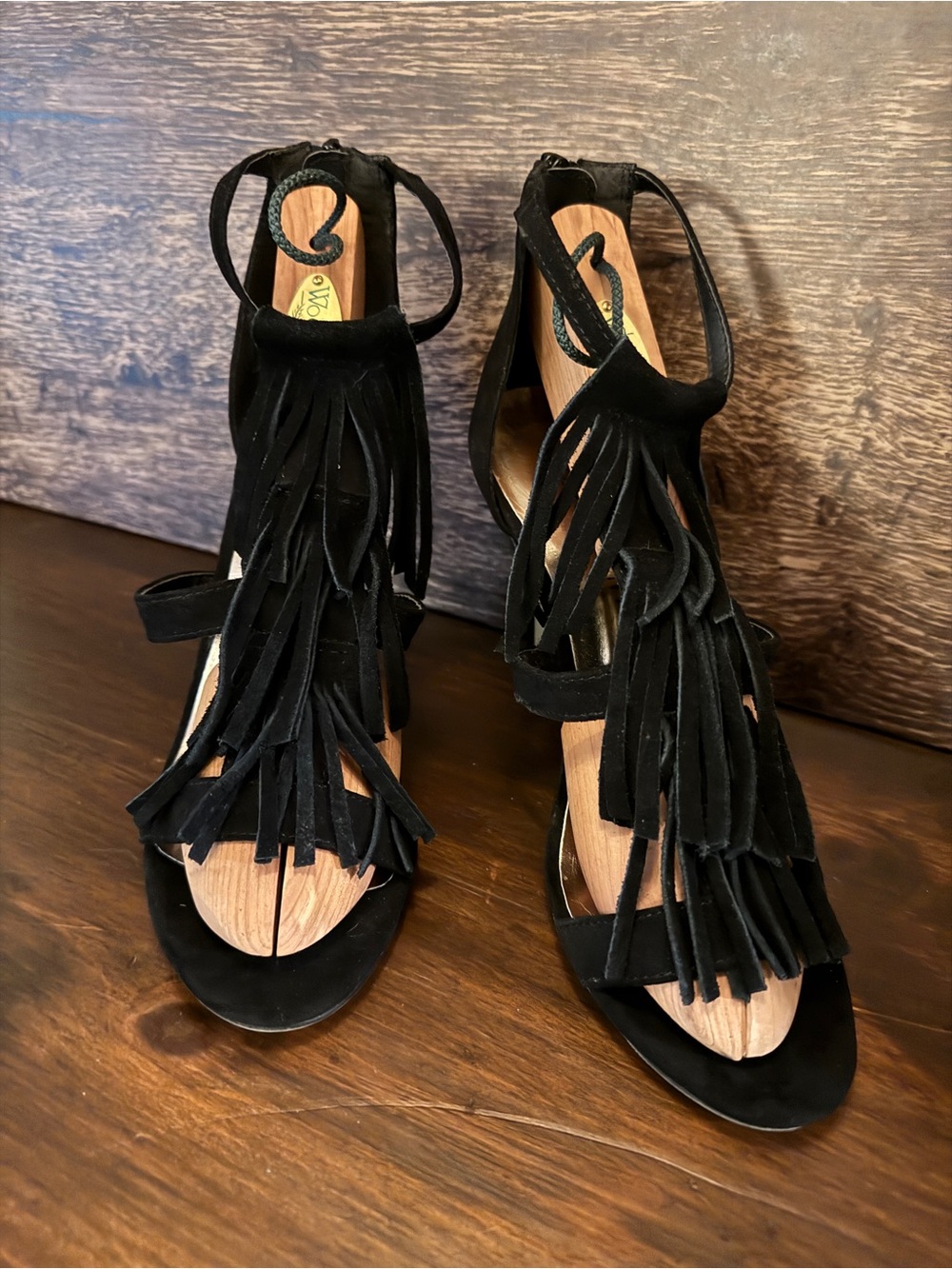 Black Fringe Suede Women's Heels - Madden Girl